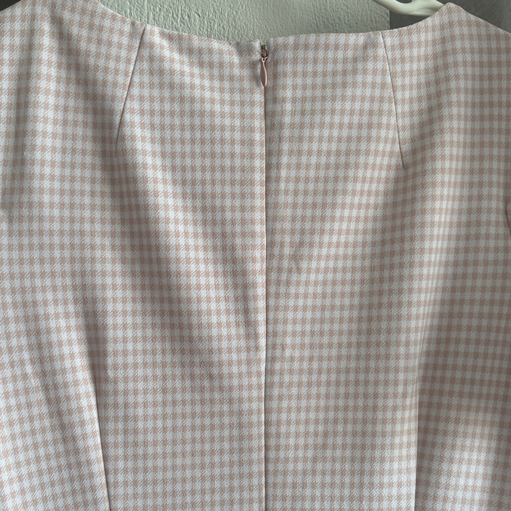 Calvin Klein Soft Pink & White Houndstooth Sheath Jumpsuit - Picture 7 of 13